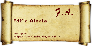 Für Alexia névjegykártya